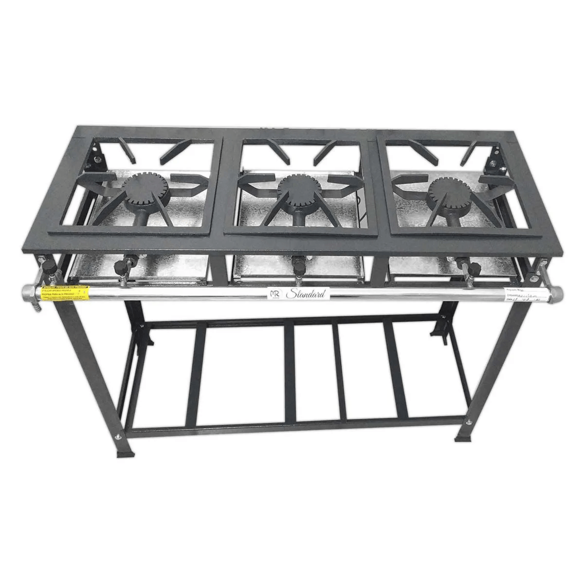 Fogão Industrial 3 Bocas Alta Pressão 30x30 A Gás MR Fogões